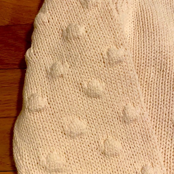 Pale Pink Cotton Sweater with Popcorn Sleeves - Picture 3 of 6